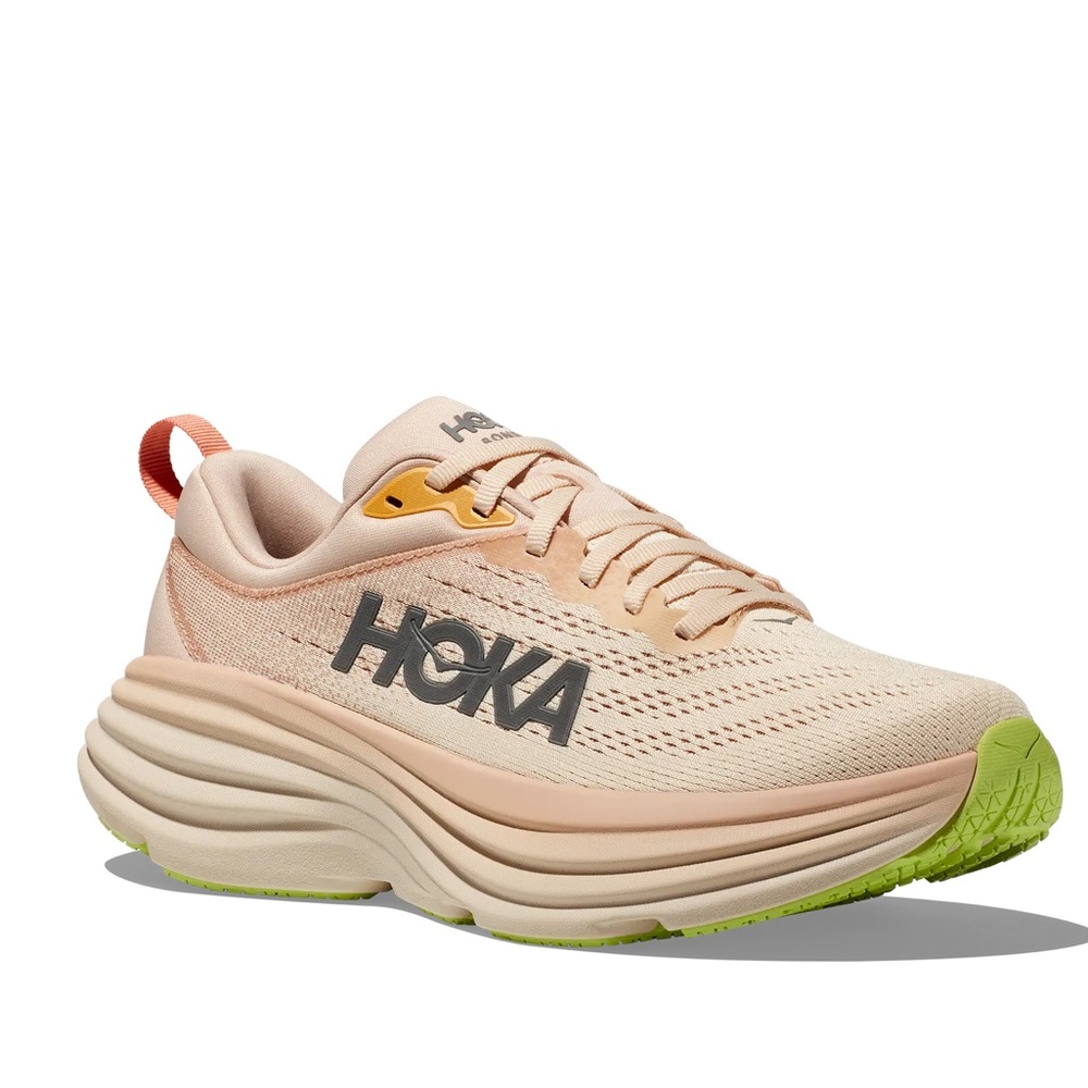 Hoka Womens Bondi 8 Cream Vanilla Running Shoes - Picture 2 of 9